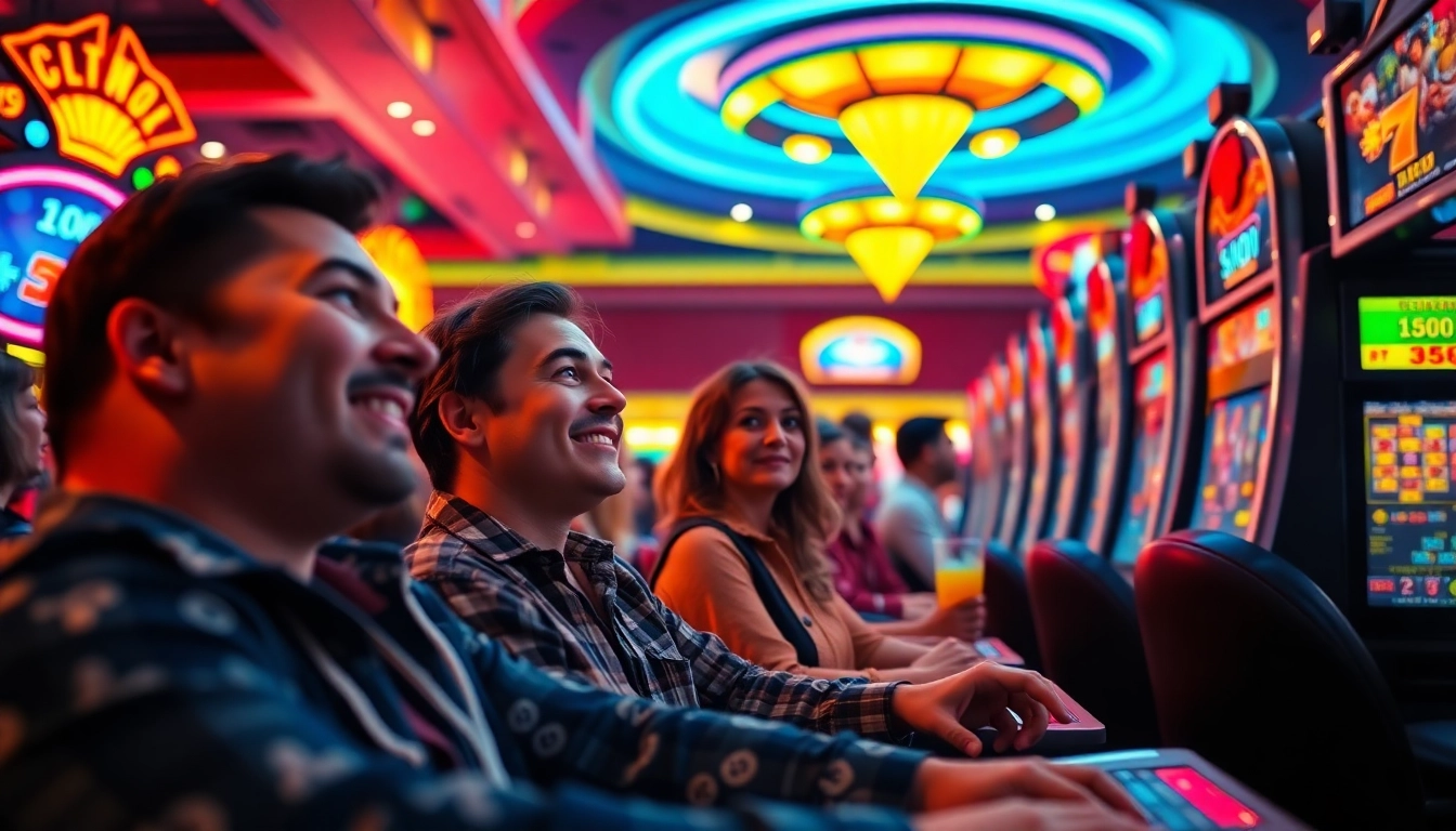 Mainkan bbni4d di mesin slot kasino dengan suasana yang meriah dan penuh semangat.