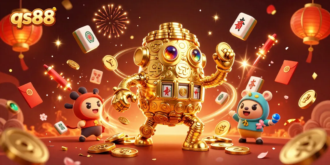 Engage with qs88's vibrant gaming world featuring dynamic elements and a golden golem.