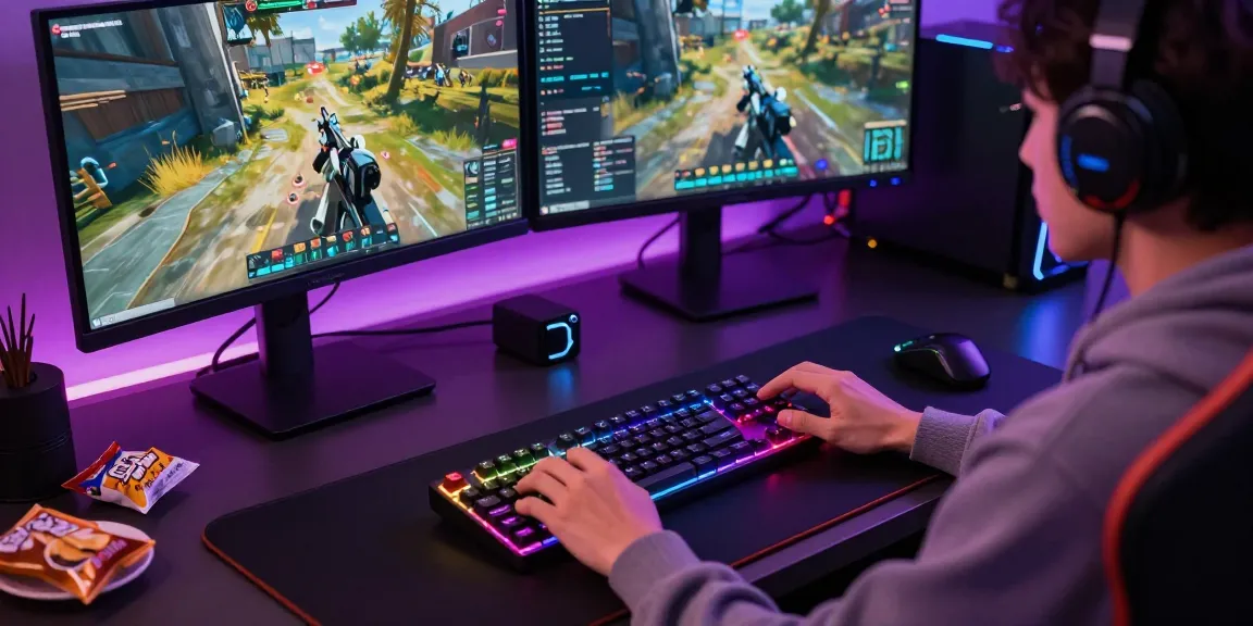 Fuzzy 60 V2 keyboard showcased in a vibrant gaming setup with RGB lighting.
