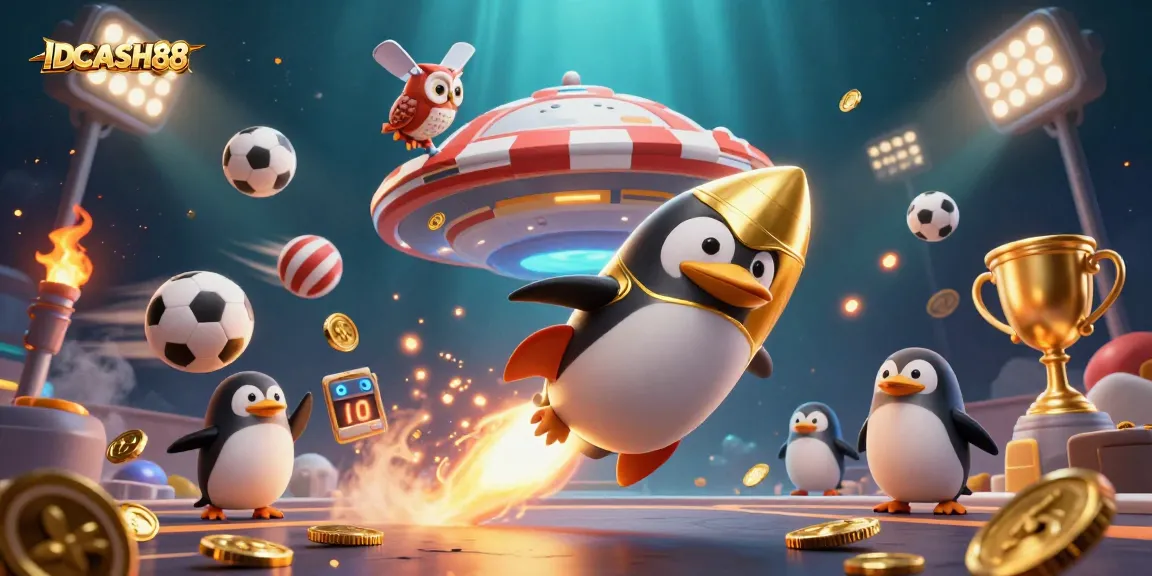 Experience excitement with IDCASH88 in a vibrant casino-themed illustration featuring dynamic action.