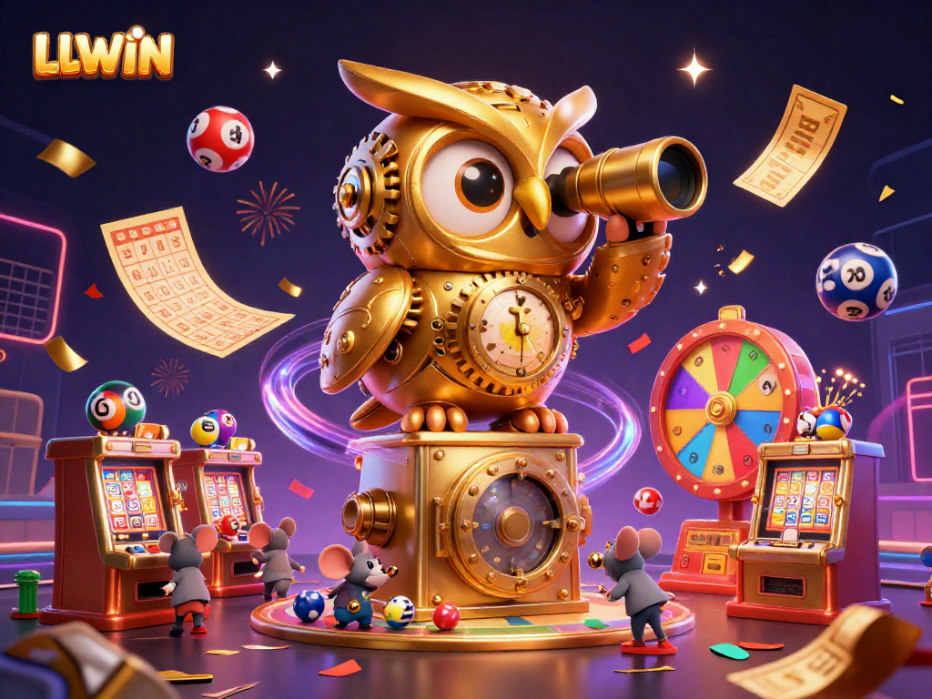 Spin to win with LLWIN's vibrant gaming atmosphere and engaging characters in a dynamic casino scene.