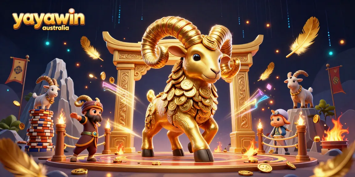 Experience thrilling gameplay with yayawin australia and the charging golden ram symbolizing luck and fortune.
