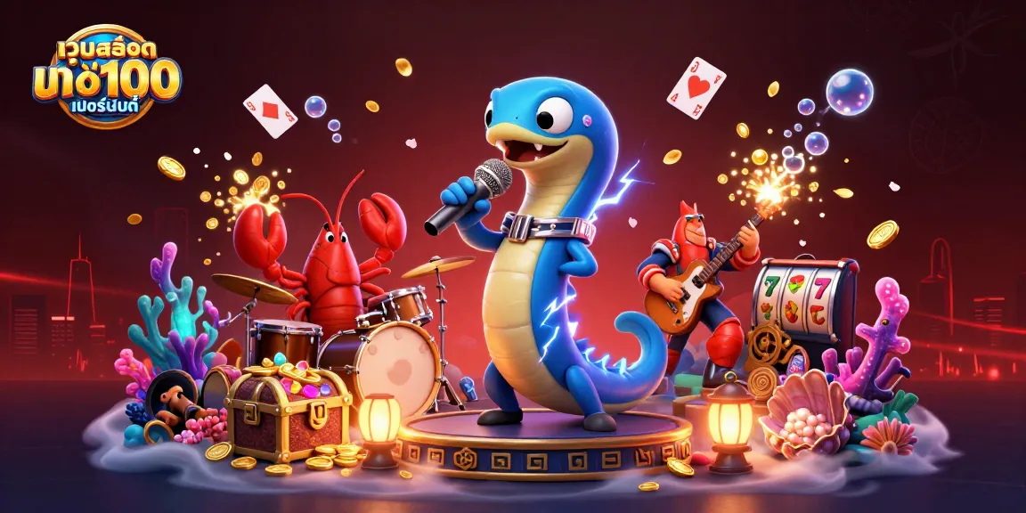 Experience the thrilling vibe of เว็บสล็อต แท้ 100 เปอร์เซ็นต์ with an electrifying underwater casino scene.