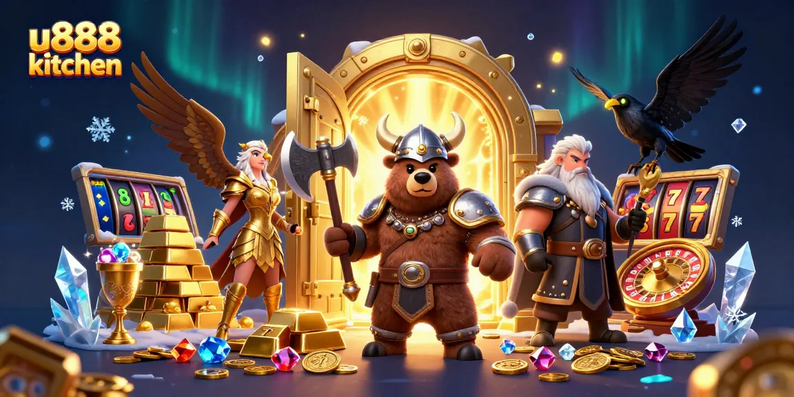 Engage in thrilling online slots and gaming at u888 kitchen, featuring vibrant 3D characters and treasures.