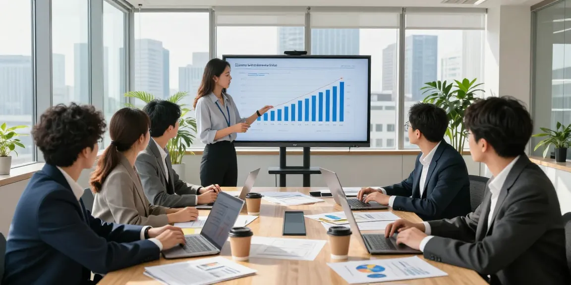 Équipe CIBC business analysant des projections financières dans un bureau moderne.