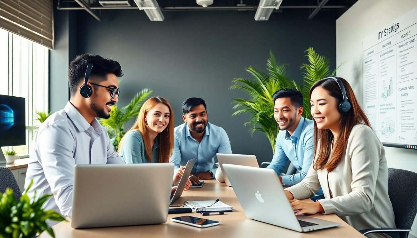 Improve small business it support through a collaborative team in a modern office.