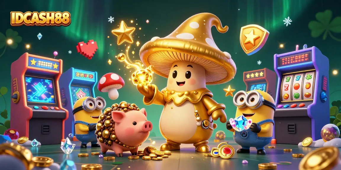 Engage in thrilling play at IDCASH88 with colorful casino elements and magical characters.