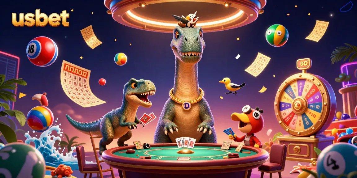 Experience exciting gameplay at usbet with vibrant lottery balls and a dynamic casino scene.