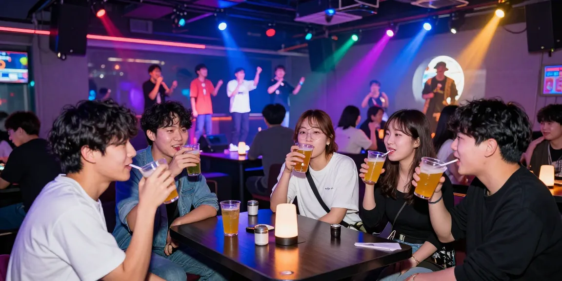 인천쓰리노에서 즐거운 밤 문화를 체험하는 사람들