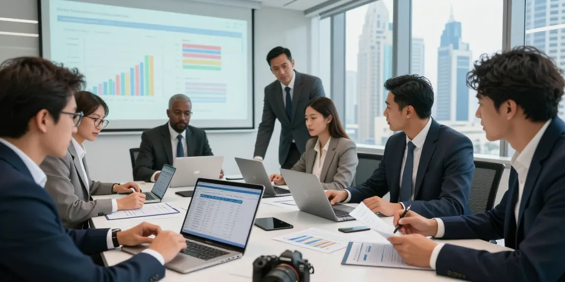Team collaborating on Corporate Tax Return Filing strategies in a modern Dubai office.