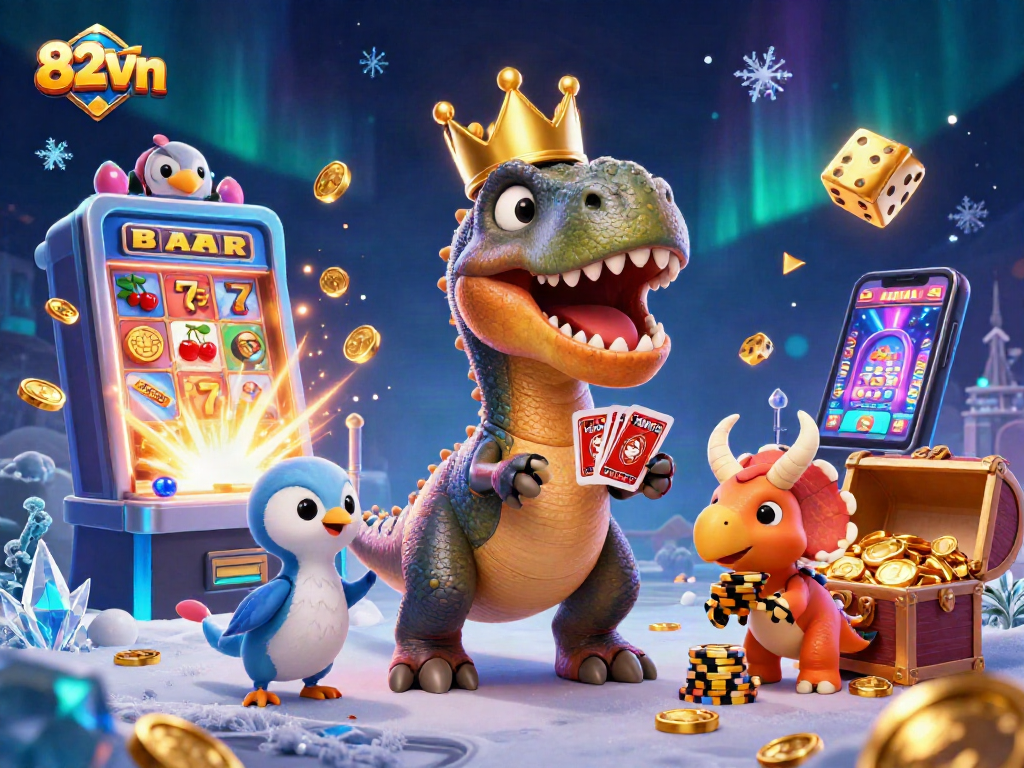 Experience thrilling wins with 82vn featuring a T-Rex and friends at an exciting casino game