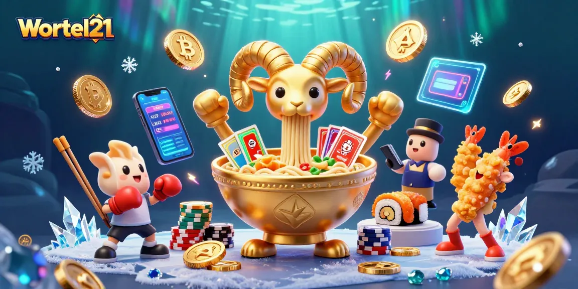 Permainan menarik di Wortel21 dengan karakter 3D kartun dalam ilustrasi kasino.
