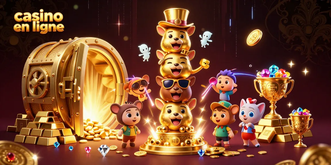 Jouer au casino en ligne avec ce totem doré entouré de richesses et de lumières.