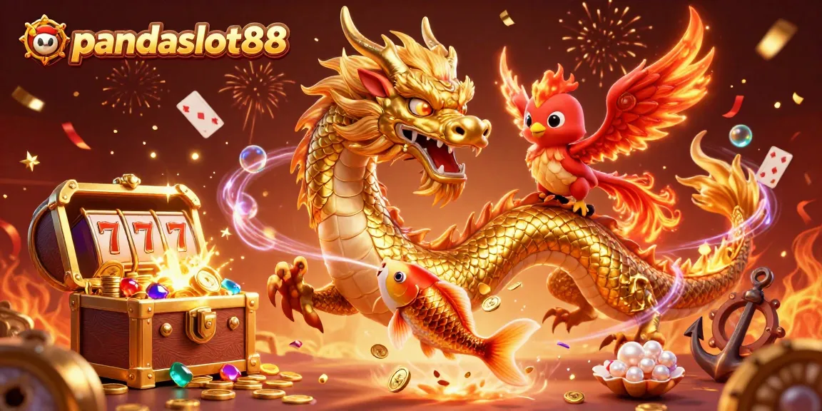 Bermain dengan slot gacor di pandaslot88 sambil menghadapi naga emas dan ikan koi beruntung.