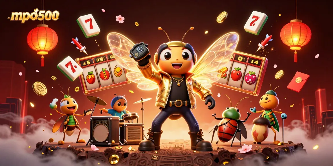 Engage with mpo500's vibrant casino anthems featuring rich visuals, electrifying characters, and dynamic slot imagery.