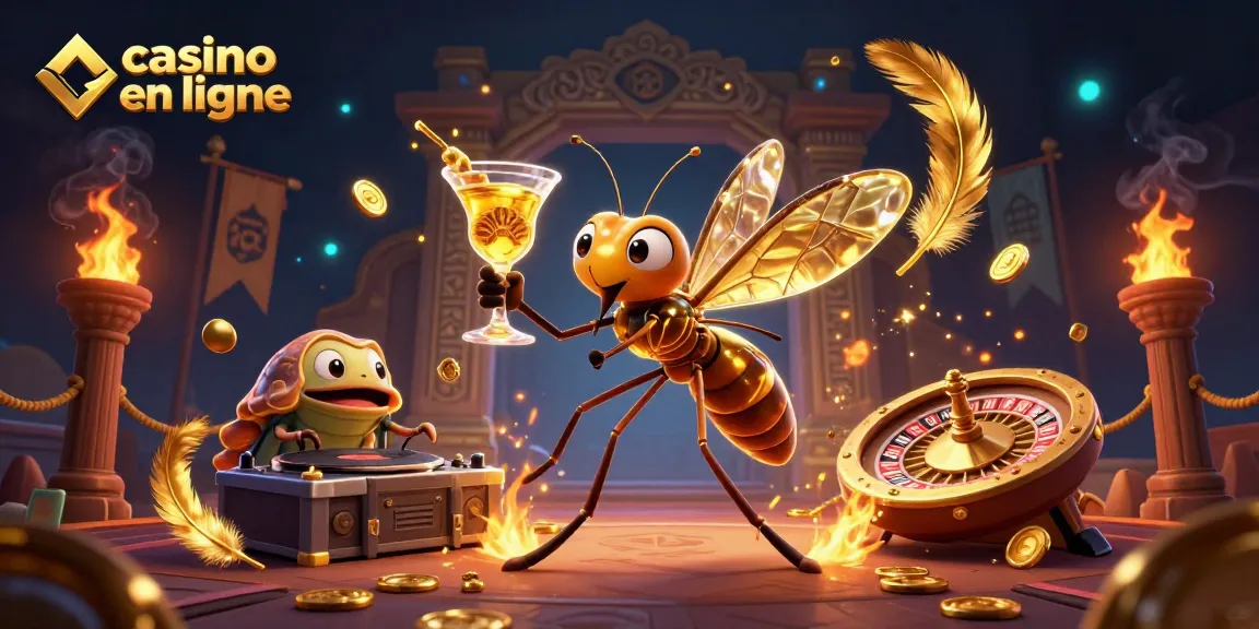Profitez d'une expérience de casino en ligne immersive avec un personnage de moustique et une ambiance dynamique.