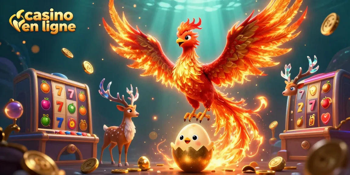 Gagnez aux machines à sous en ligne avec casino en ligne en présentant un phoenix flamboyant.