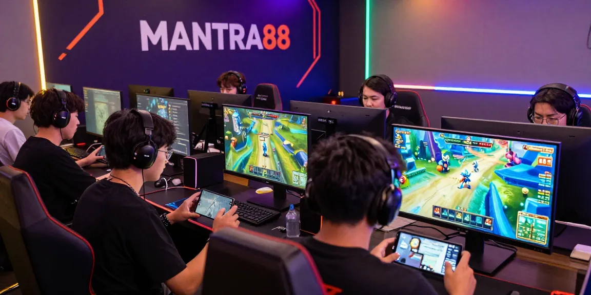 Players enjoying competitive online games on MANTRA88 platform with vibrant screens and engaging atmosphere.