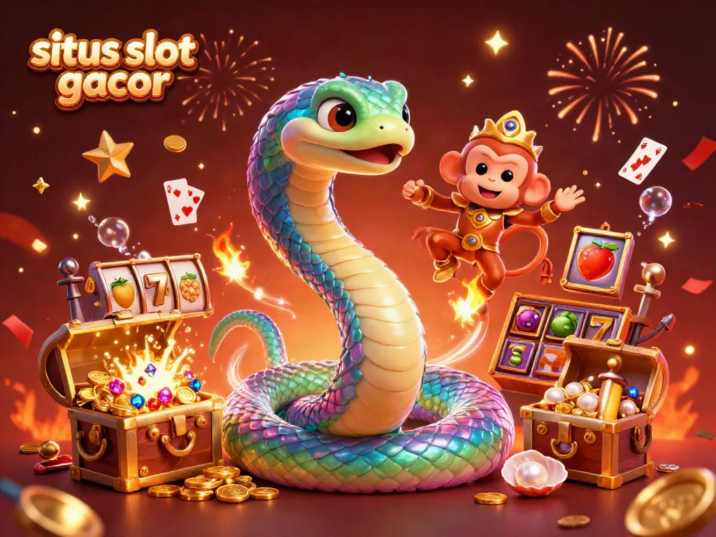 Engage with situs slot gacor through vibrant 3D illustration of magical gaming elements and colorful casino motifs.