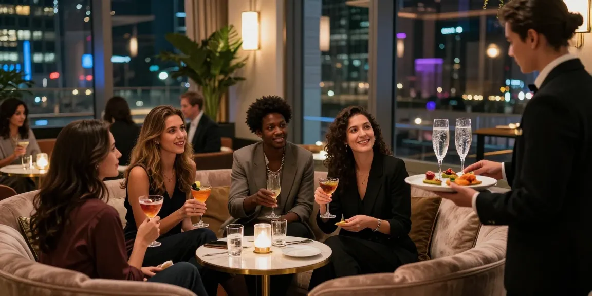 Socializing at a premium 유흥사이트 with friends, showcasing the luxurious atmosphere and vibrant nightlife.
