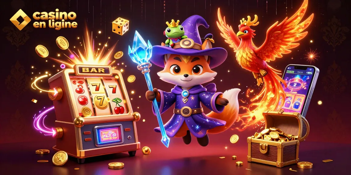 Jouez au casino en ligne avec un vulcain magique, un phénix et un trésor doré.