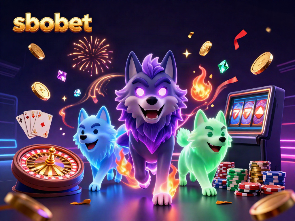 Experience sbobet's thrilling action with shadow wolves, cascading coins, and a 3D roulette wheel.