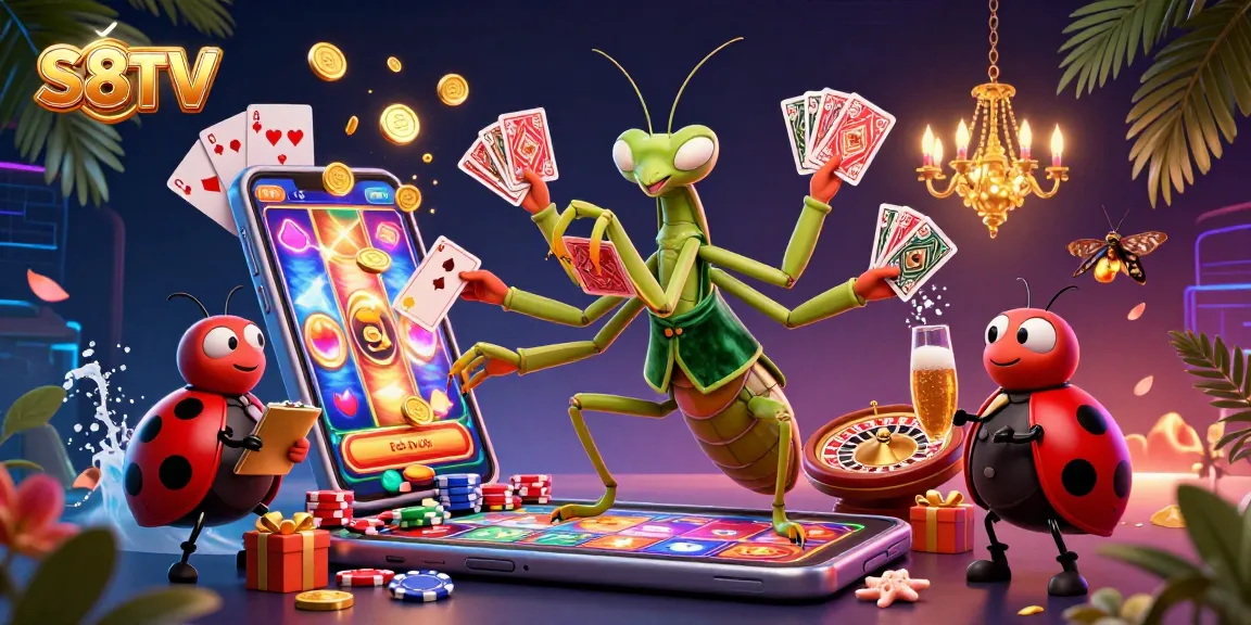 S8TV offers a vibrant casino experience with characters engaging in thrilling gameplay, featuring slot games and lively action.