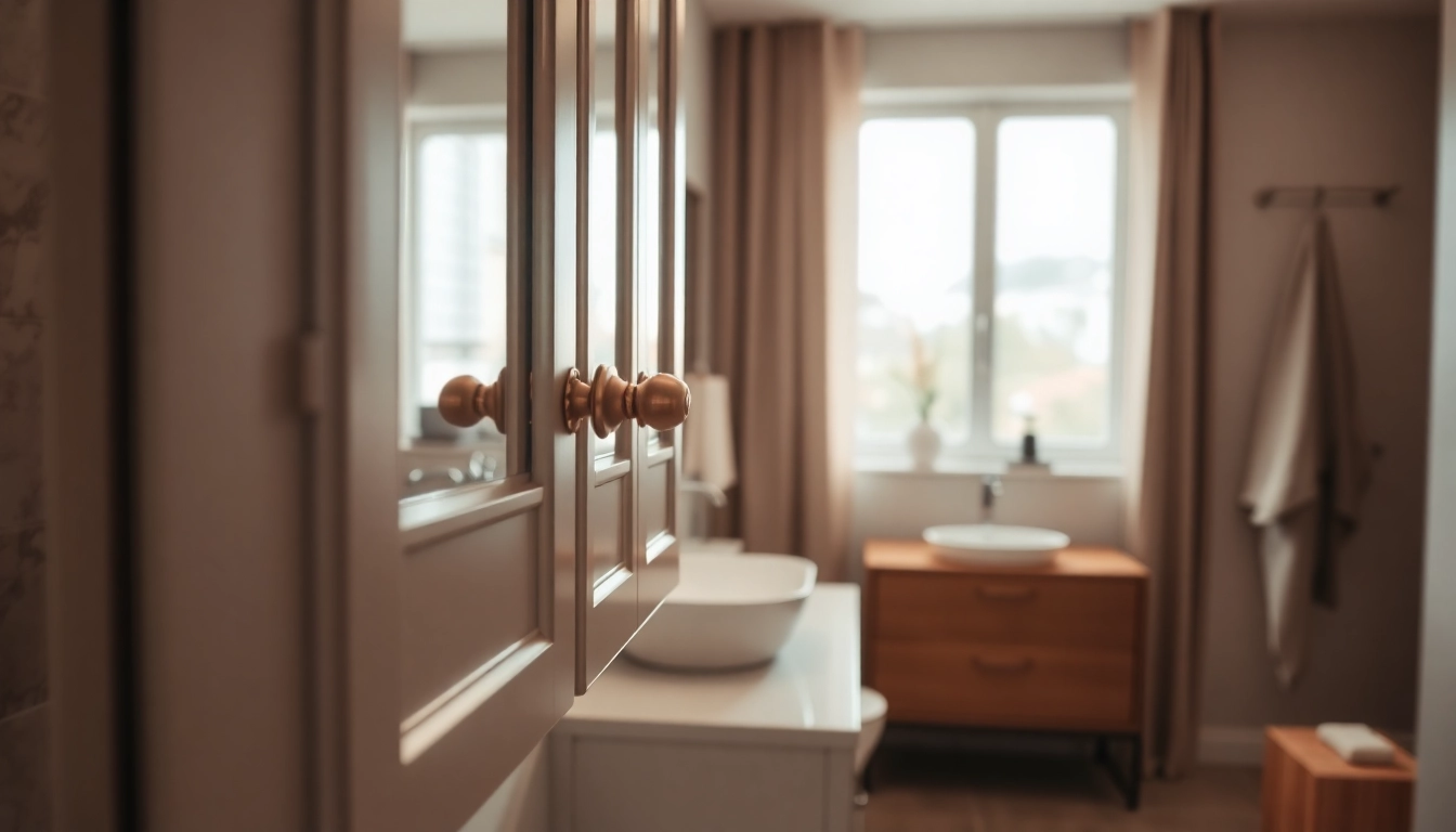 Praktischer spiegelschrank bad mit modernem Design in einem eleganten Badezimmer.