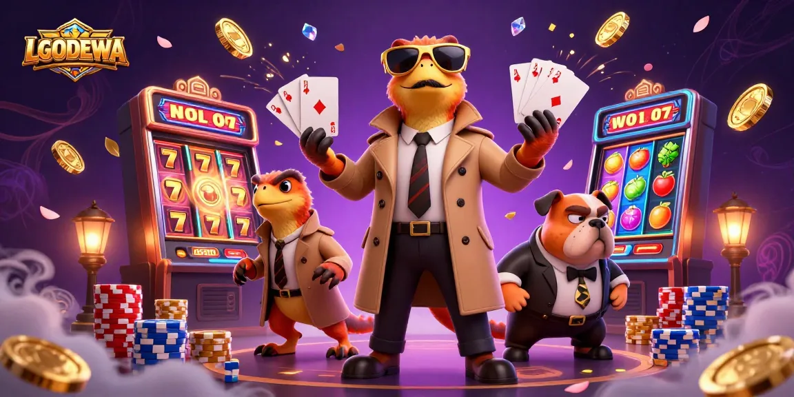 Experience thrilling gaming at LGODEWA as three raptors sneak into a VIP casino scene filled with excitement and riches.