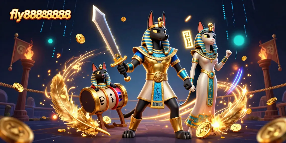 Engage in exciting gameplay at fly88888888 with vibrant characters and gold coins in a dynamic casino setting.