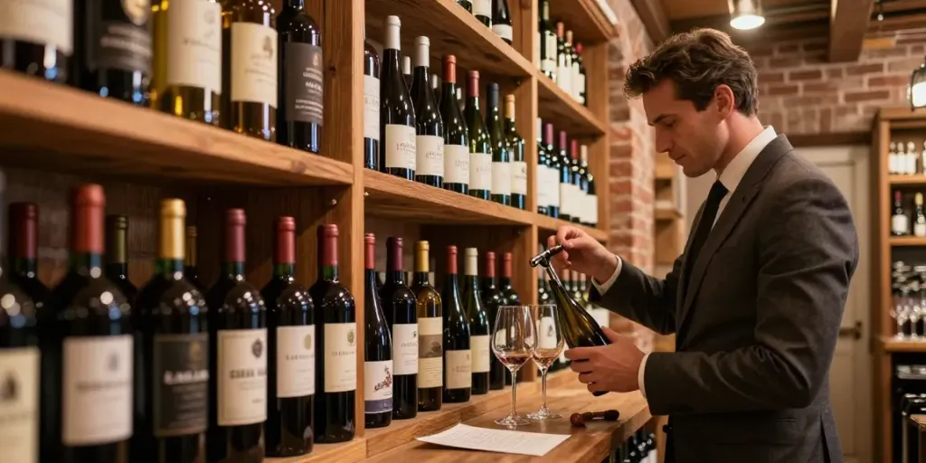 avpwinecollective.com showcases an elegant wine cellar collection with a sommelier inspecting wines.