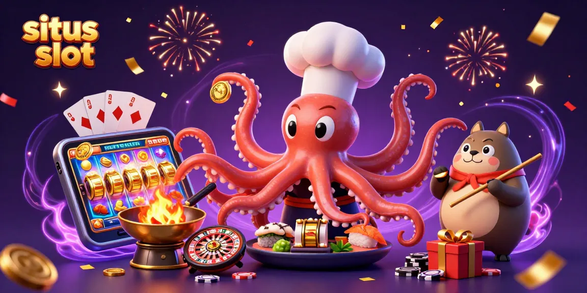 Experience fun slot action with situs slot in a vibrant and dynamic casino scene.