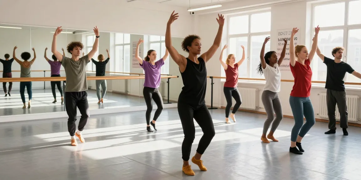Dancers performing at kineticsynergydancecompany.com studio, showcasing vibrant energy and passion.