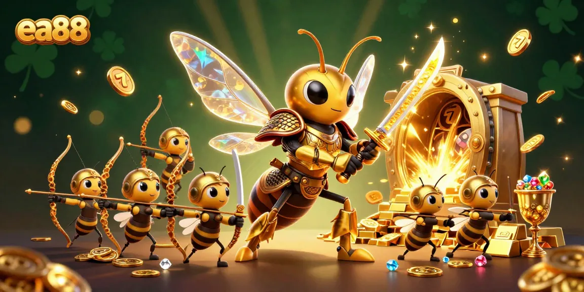 Experience thrilling gameplay with ea88's vibrant slot reels and golden treasures shining brightly.