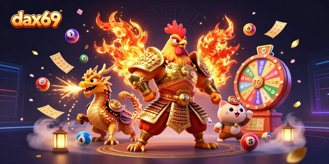 Bermain di dax69 dengan kemenangan besar, diiringi dengan simbol keberuntungan dan jackpot fantastis.