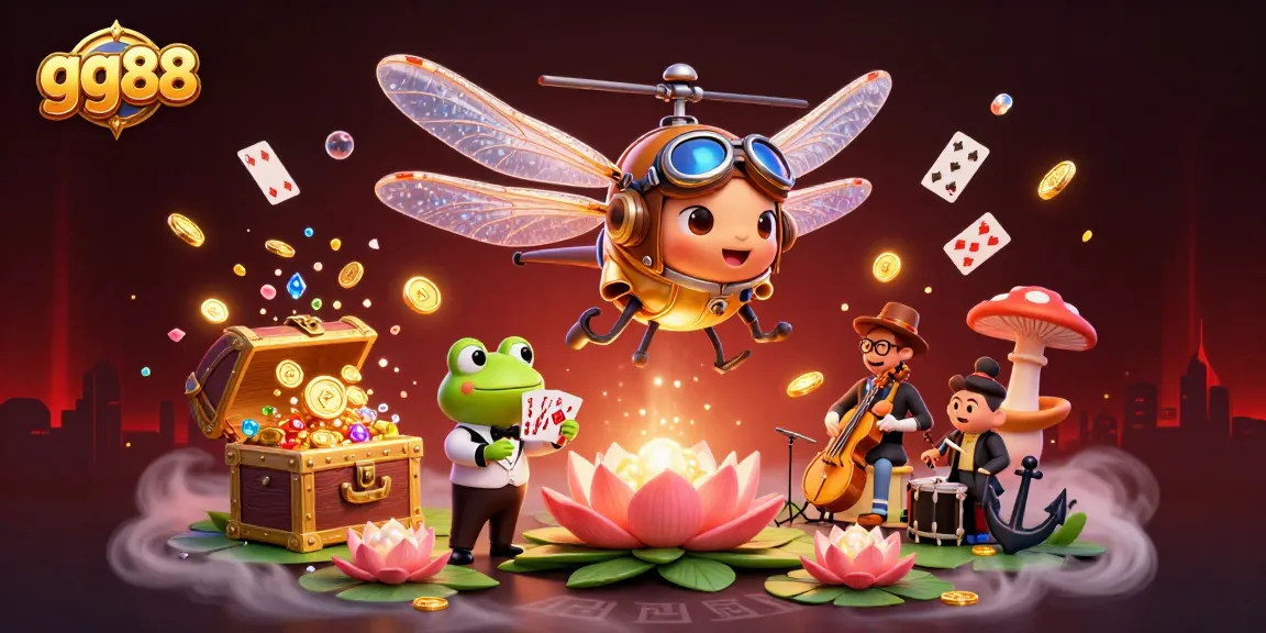 Experience exhilarating gaming at gg88 with a thrilling dragonfly pilot and vibrant casino scene.