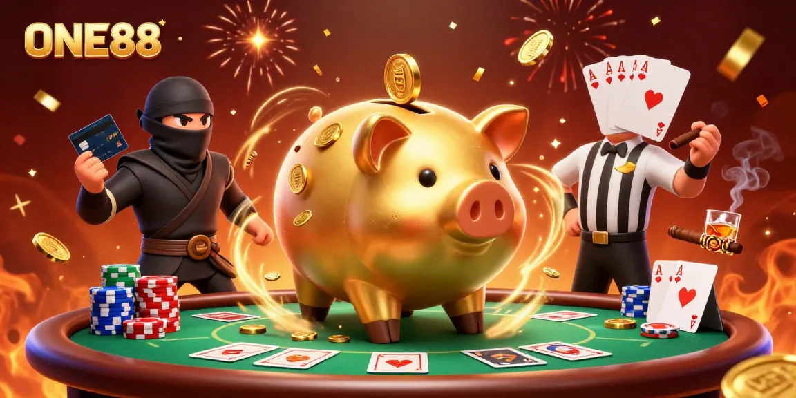 Experience dynamic casino action at ONE88 with an exciting 3D scene featuring joyful characters.