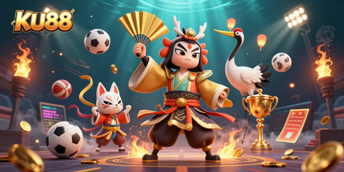 Experience KU88 thrilling action with a kabuki warrior and dynamic betting elements.