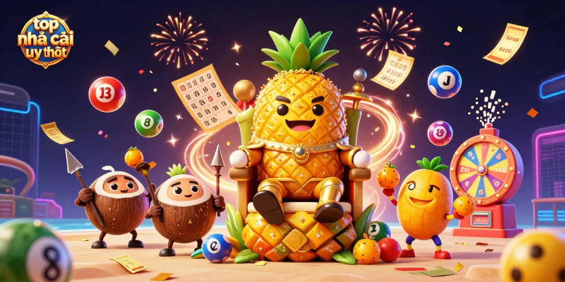 Experience the thrill of top nhà cái uy tín with vibrant lottery elements and festive characters in an exciting casino scene.