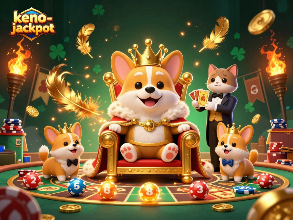 Try your luck with keno-jackpot as the royal corgi reigns over the thrilling game experience.