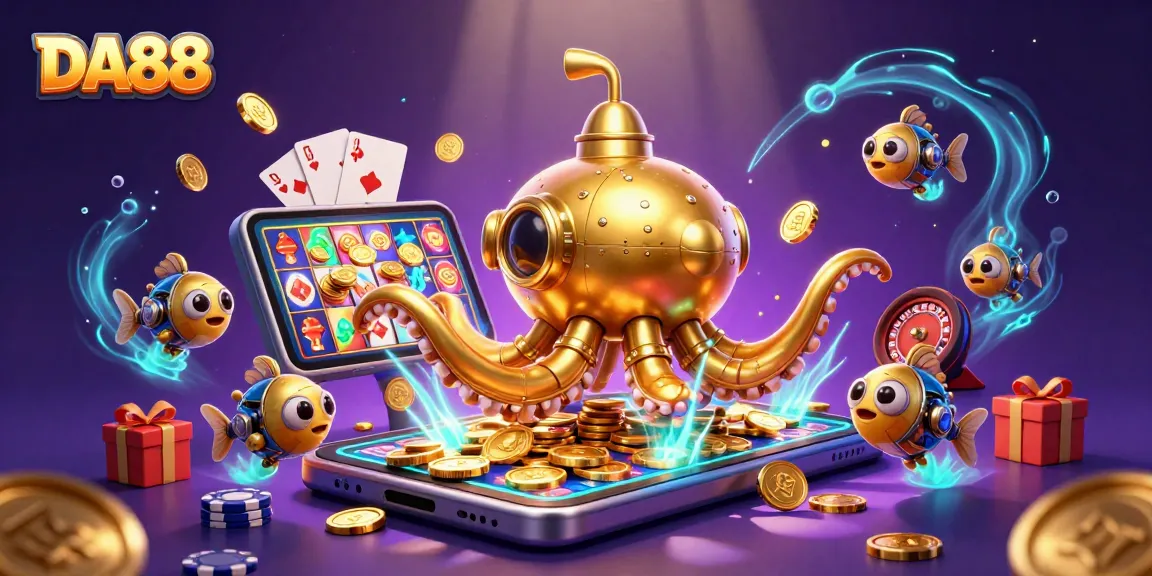 Experience thrilling wins with DA88 in a dynamic 3D casino-themed underwater adventure.