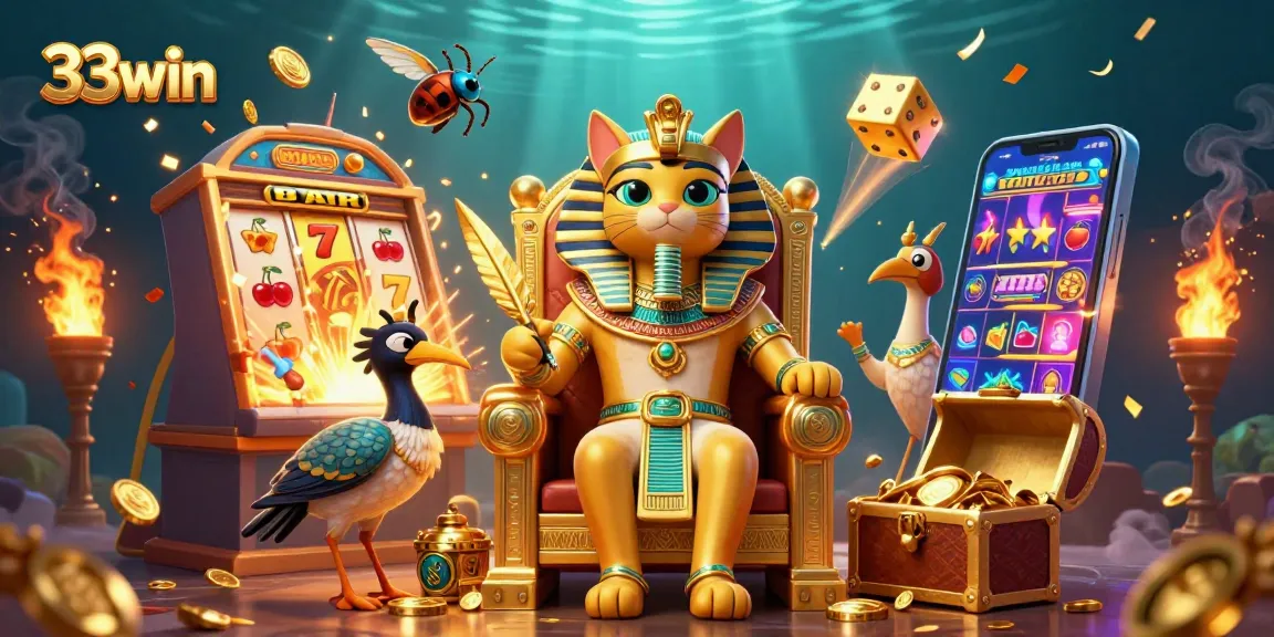 Experience the excitement of 33win with a festive slot machine jackpot bursting forth!