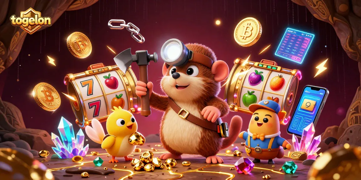 Engage in thrilling games at togelon with dynamic scenes of treasure hunting and slot excitement.