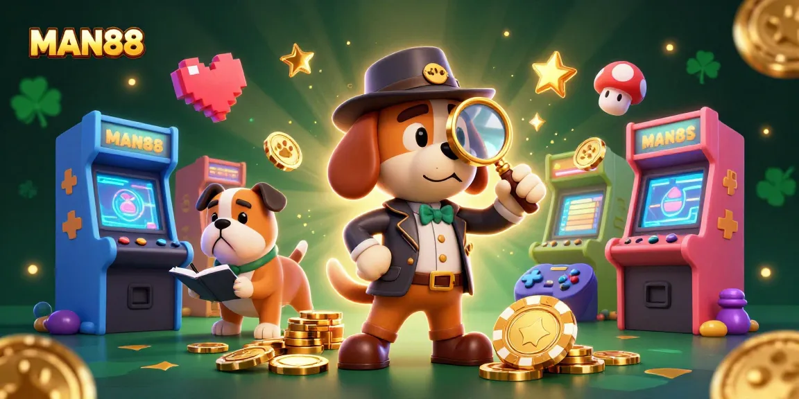 Engage in thrilling gaming adventures at MAN88 with colorful characters and casino elements.