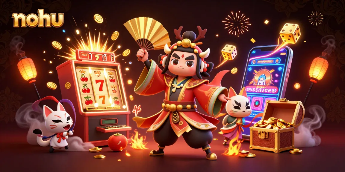 Nohu offers thrilling casino adventures with a kabuki warrior, jackpot slots, and dynamic game action.